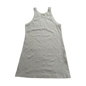 ILOUITY Ribbed Pregnancy Tank in White